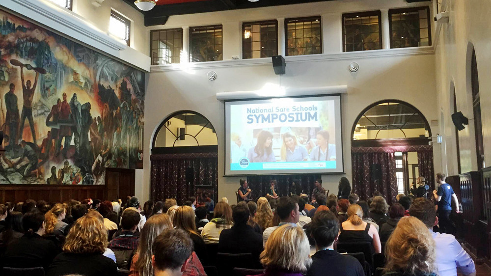 A panel of young people speak at the Safe Schools Coalition symposium.