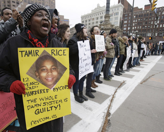 Rally for Tamir Rice in Cleveland.