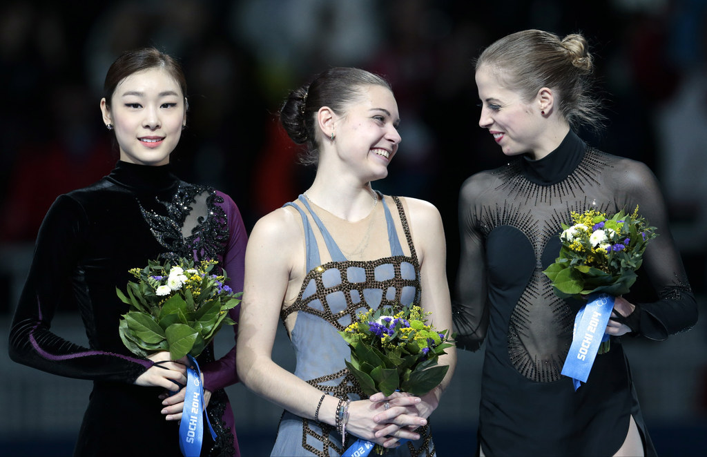 Reigning Olympic Champion "Queen Yuna" returned to competitive skating following a break from competition after her flawless and record-breaking performance at the 2010 Winter Games. Expected by most to pick up another Gold, Kim humbly settled for Silver after a controversial decision placed Russia's Adelina Sotnikova just ahead of her. As the biggest celebrity in South Korea, her Korean fans (i.e., the entire population of Korea) were outraged, and a (futile) petition calling for an investigation into the judging was signed by millions. Kim retired after Sochi as one of the most impressive skaters in history, finishing off the podium not once in her entire career.