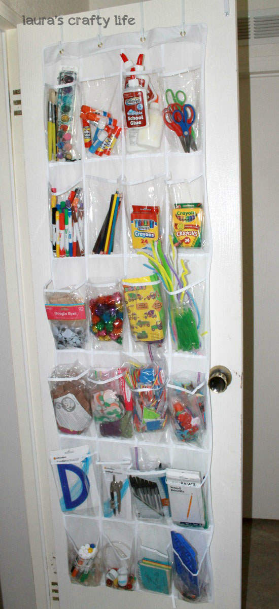 Turn that shoe rack into the home of all your school supplies. Never need to go rumbling through drawers and cabinets with this useful way to organize.