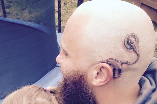 This Dad Went Viral After Getting A Cochlear Implant Tattoo To Match His  Daughter