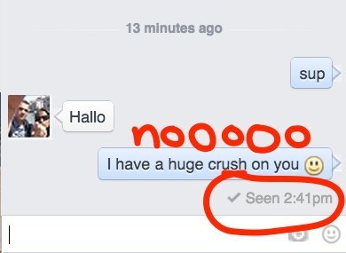 Disable the Facebook Messages "Seen" read receipt.