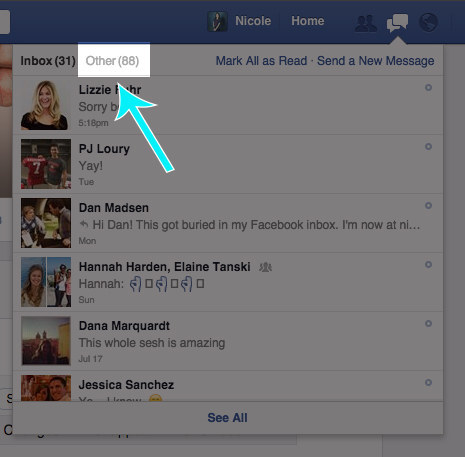 Access the Facebook Messages "Other" Inbox you didn't know existed.