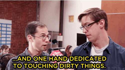He's trying to keep his phone CLEAN. In a previous BuzzFeedVideo, we told you how dirty your phone can get and Zach's aware! But why not just avoid all that by not bringing it into the bathroom at all, Zach???