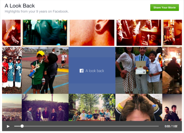 Create a "Look Back" video of your entire Facebook history.