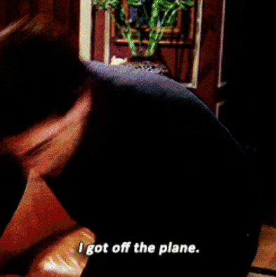 She got off the plane, you guys! 😩