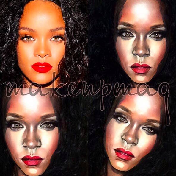 "For example, if you have a round face, you’d strategically highlight/lowlight certain bone structures and angles to create depth illusion," Beauvue told BuzzFeed. "It’s really a light illusion: Dark gives depth, where light creates volume. Once you understand that and master it, you will go very far."