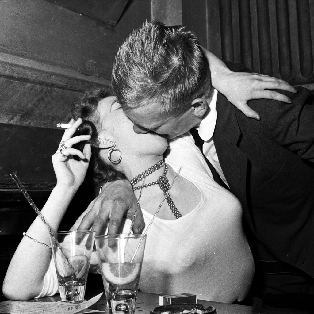A couple at Scandinavia's most popular dance club, 'Nalen' in Stockholm. April 1956.