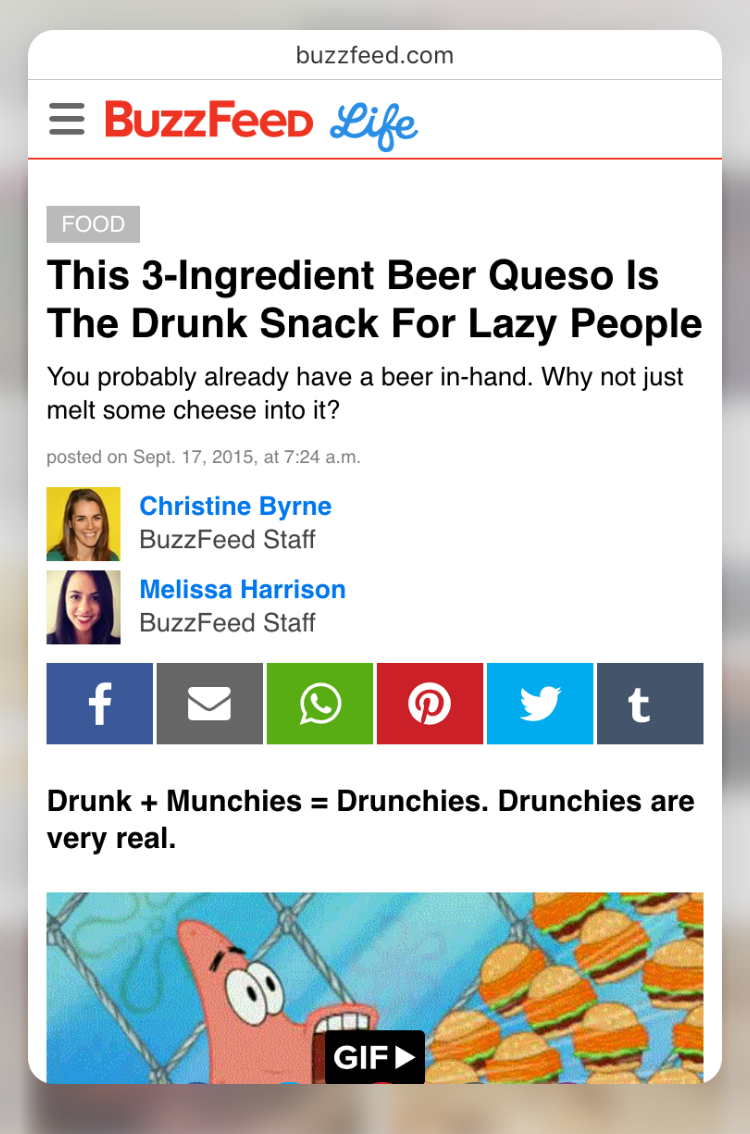 "Peeking" links in Safari