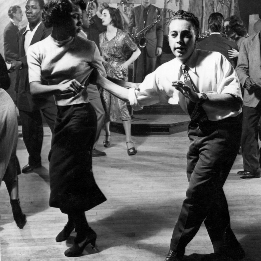 Young couple bebop dancing at Club Eleven, in New York.