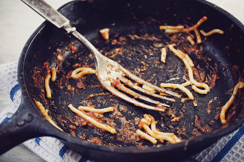 The longer you cook with your cast-iron skillet, the more seasoning and flavor it starts to collect. Think bacon is good? Cook that bad boy in an aged skillet. (You're welcome.)