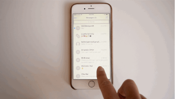 Open Messages, press down on a text thread then swipe up to see a list of pre-written replies like "OK," "Thanks!," and "Talk later?"