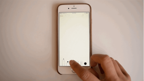 In Sketch mode, press down to create darker strokes or erase a larger area.