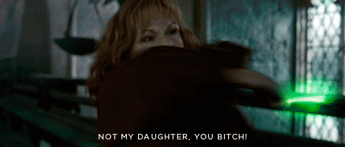 Molly Weasley will do anything to protect her children. She should receive "the best mom of a lifetime" award because she is invincible.