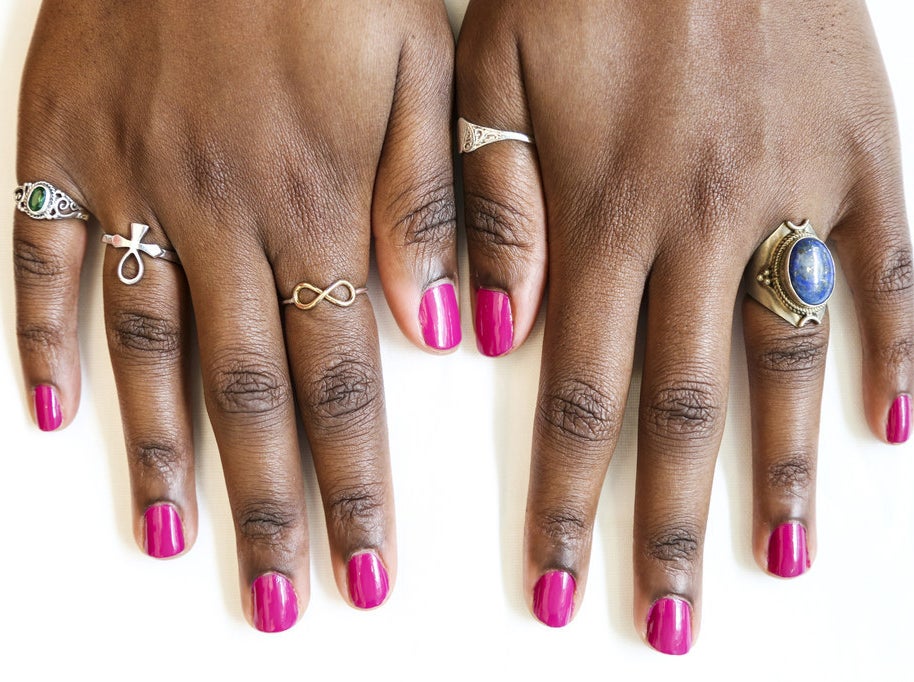 Gena wearing KIKO nail lacquer in &quot;Dark Flamingo Pink&quot;