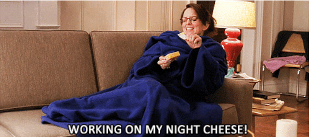 Don't underestimate the power of a night watching Friends reruns and eating bucketloads of pizza. Nights out are great, but too much drinking, dancing, and inappropriately rubbing yourself on strangers can take its toll. Don't be afraid to tell your mates that tonight you'll be eating cheese on your couch, and they can either join you or leave you to it. Plus, the one major perk of being single? You have full control over all television, film, and takeout choices.