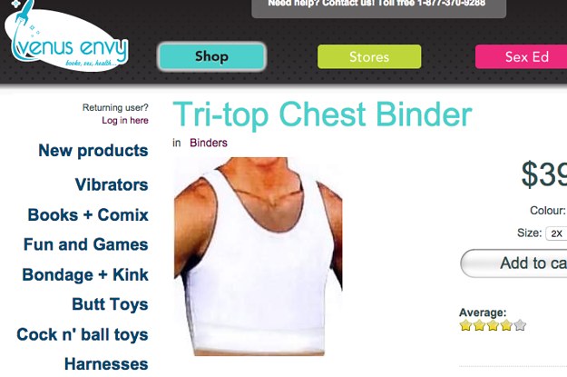 An Adult Shop In Ottawa Was Fined For Selling A Chest Binder To A