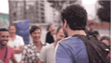 One man even kissed the poster, sharing, "I felt love for this person I don't even know." Which led the the most powerful moment - seeing how people respond when given the chance to meet the HIV-positive people behind each drop of blood.
