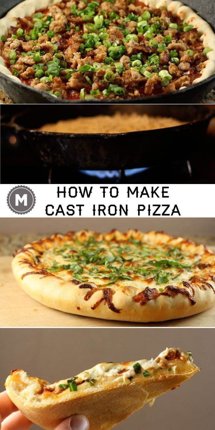 Stuffed Crust Cast Iron Pizza - A Beautiful Mess