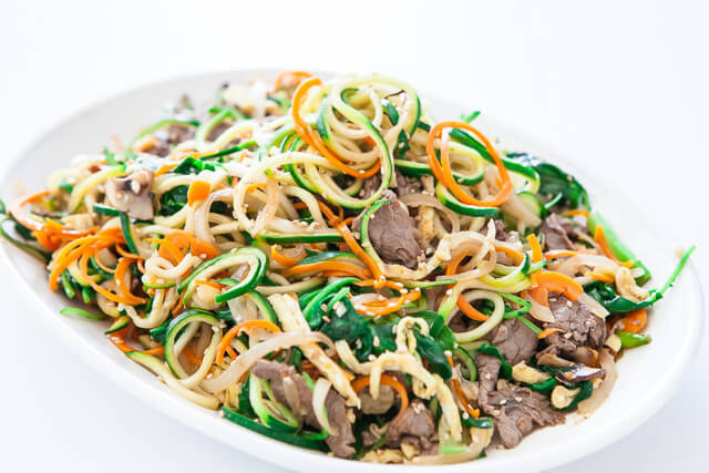 Here's a healthier option with swapping out the carbs for veggie noodles. Recipe here.