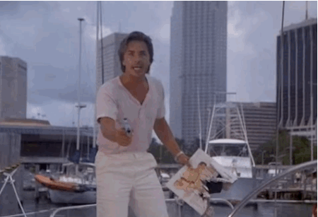 Yes, that's right: Sonny Crockett had a pet alligator who lived on his boat, destroyed people's stuff, sniffed out drugs, and occasionally tried to eat people. Miami in the '80s was weeeird.