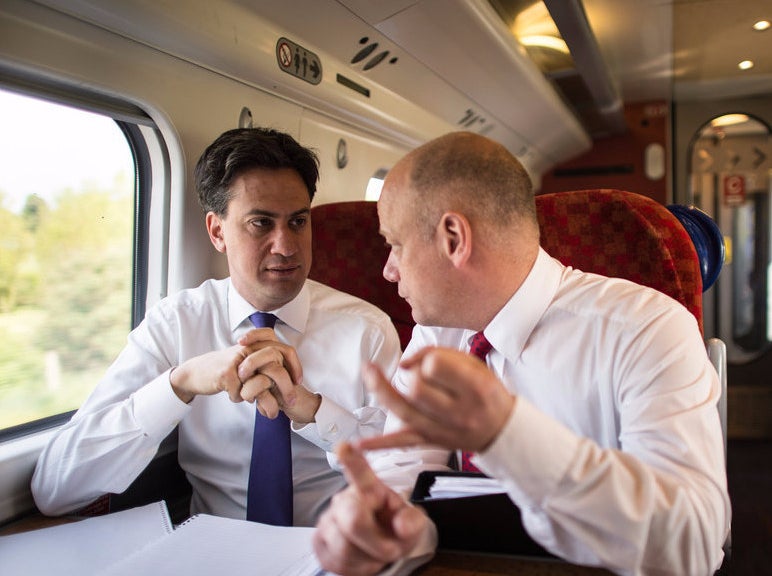 Ed Miliband with Bob Roberts in May.