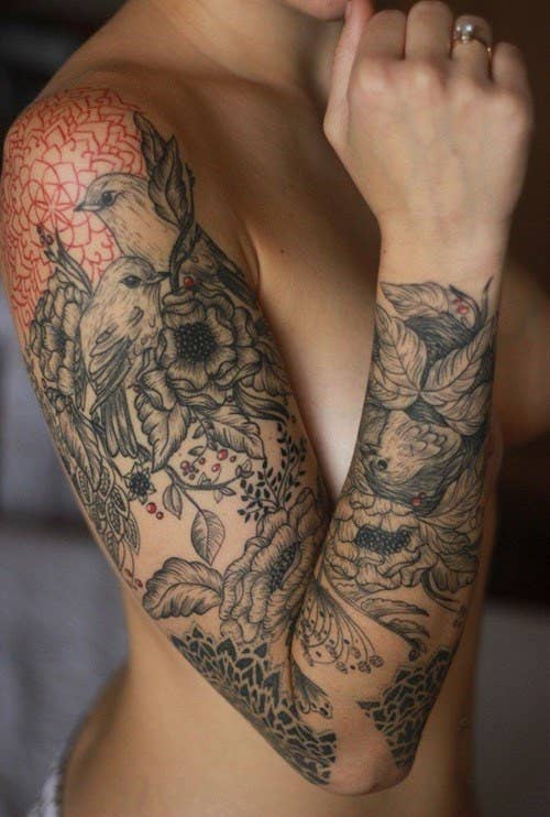 23 Stunningly Delicate Tattoo Sleeves That Are Beyond Dreamy