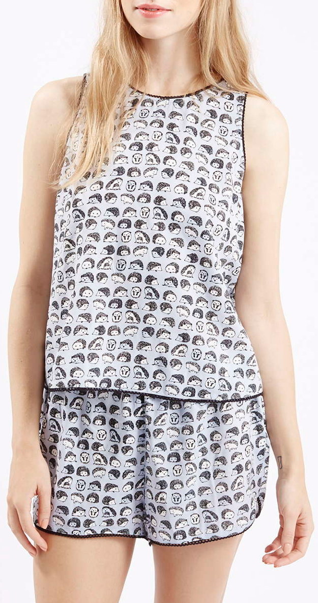 Hedgehog pajama set here.