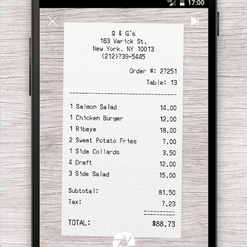 Take a photo of the receipt.
