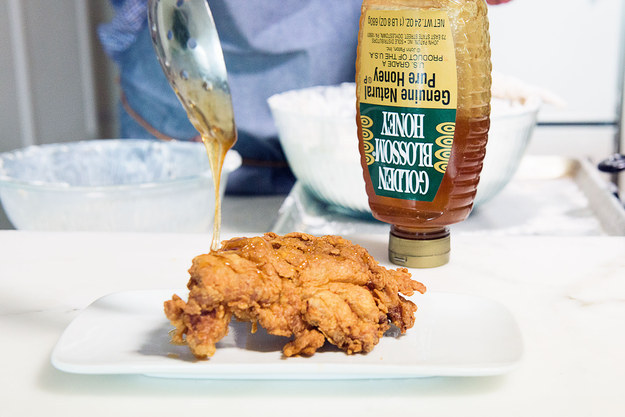 You can spoon it right onto a crispy piece of chicken...