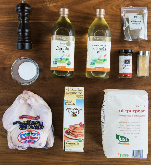 Here is everything you'll need to make the fried chicken: