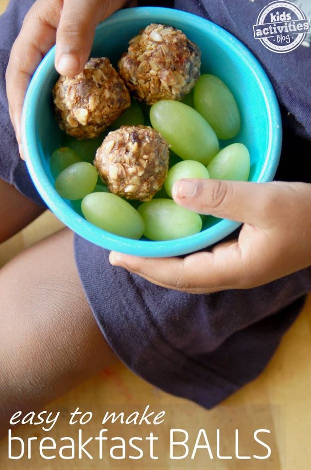 Kid-approved — with granola, peanut butter, nuts, and dried fruit. Recipe here.