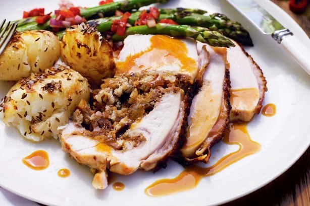 If your Christmas lunch doesn't call for an entire turkey, this stuffed turkey breast is a great alternative. Recipe here.