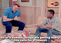 Sinbad, as Coach Walter Oakes, talks about consent with Kadeem Hardison, as Dwayne Wayne.