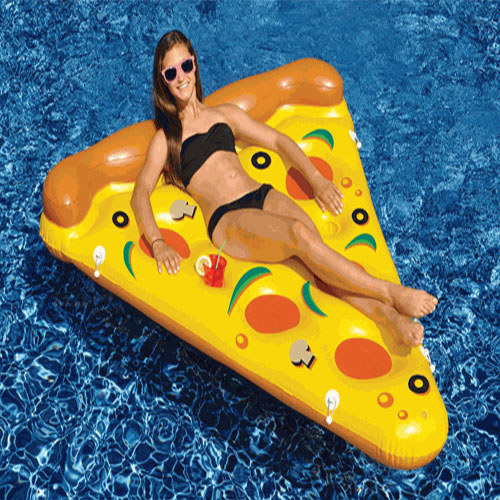 Cool off in the pool while you float on this hot slice.