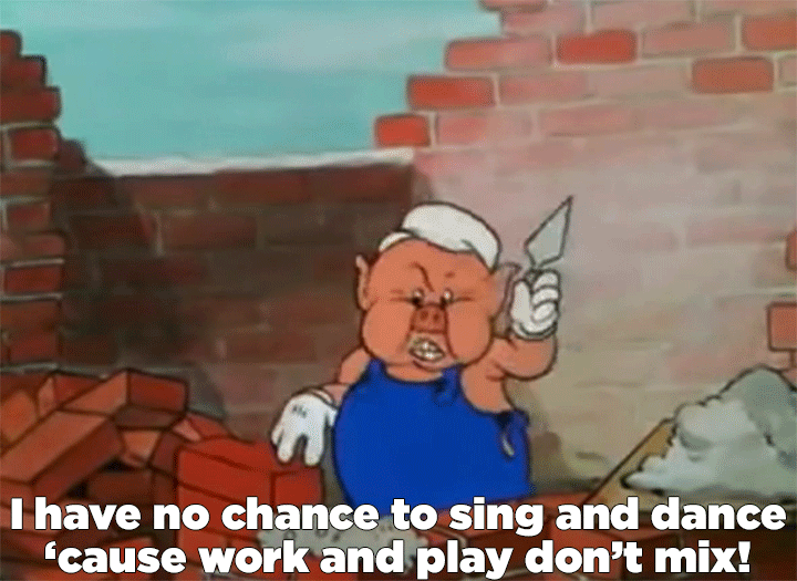 A segment from the popular song "Who's Afraid Of The Big Bad Wolf?" from The Three Little Pigs.