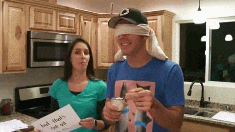 "Corey thinks this is a taste challenge...but that's not all this is..." her signs read.
