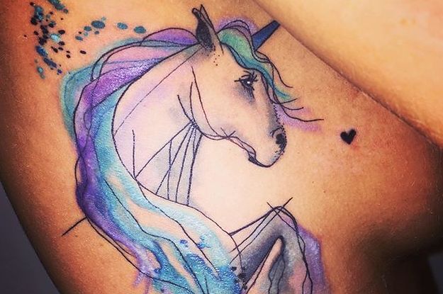 Unicorn fantastic horse sketch for tattoo design Vector Image