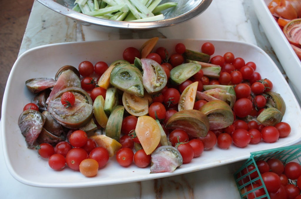 Tomatoes to go with shrimp, celery, vanilla, and coconut.