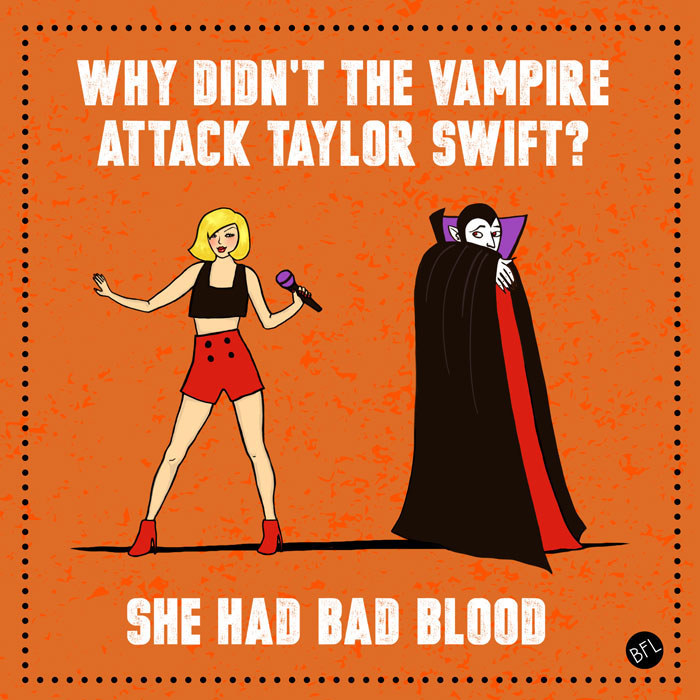 Illustration of Taylor Swift and a vampire