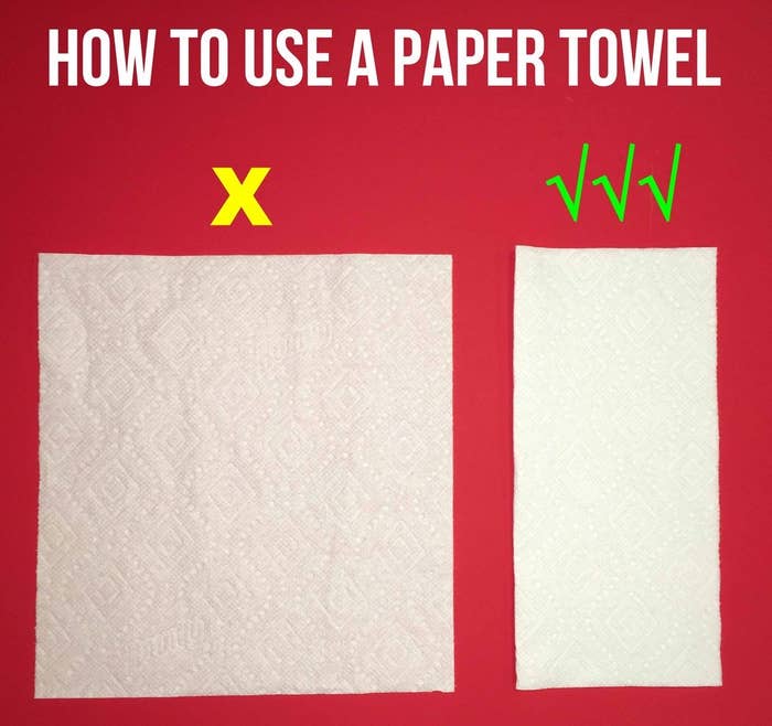 Using just the bit of paper towel that you need. Explanation in comments. :  r/Frugal