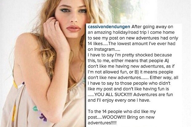 This Model Told Her Instagram Followers They Suck After She Only Got 14 Likes
