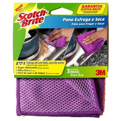 Com o lado da redinha você esfrega a sujeira e com o outro lado limpa. Super prático é ideal para limpeza pesada. Compre aqui.
