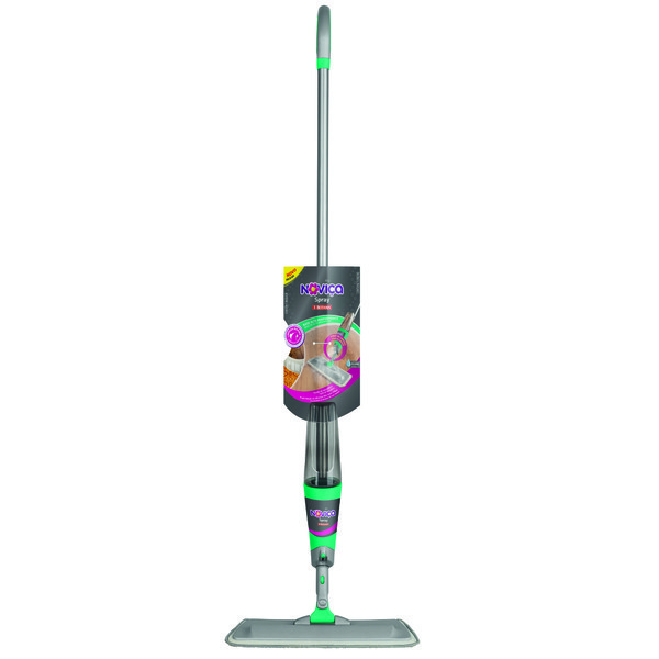 Outra opção de MOP é o com spray para colocar produto de limpeza que vai soltando enquanto você passa. O bom é que o pano pode ser trocado e existem opções para cada tipo de piso. Compre aqui.