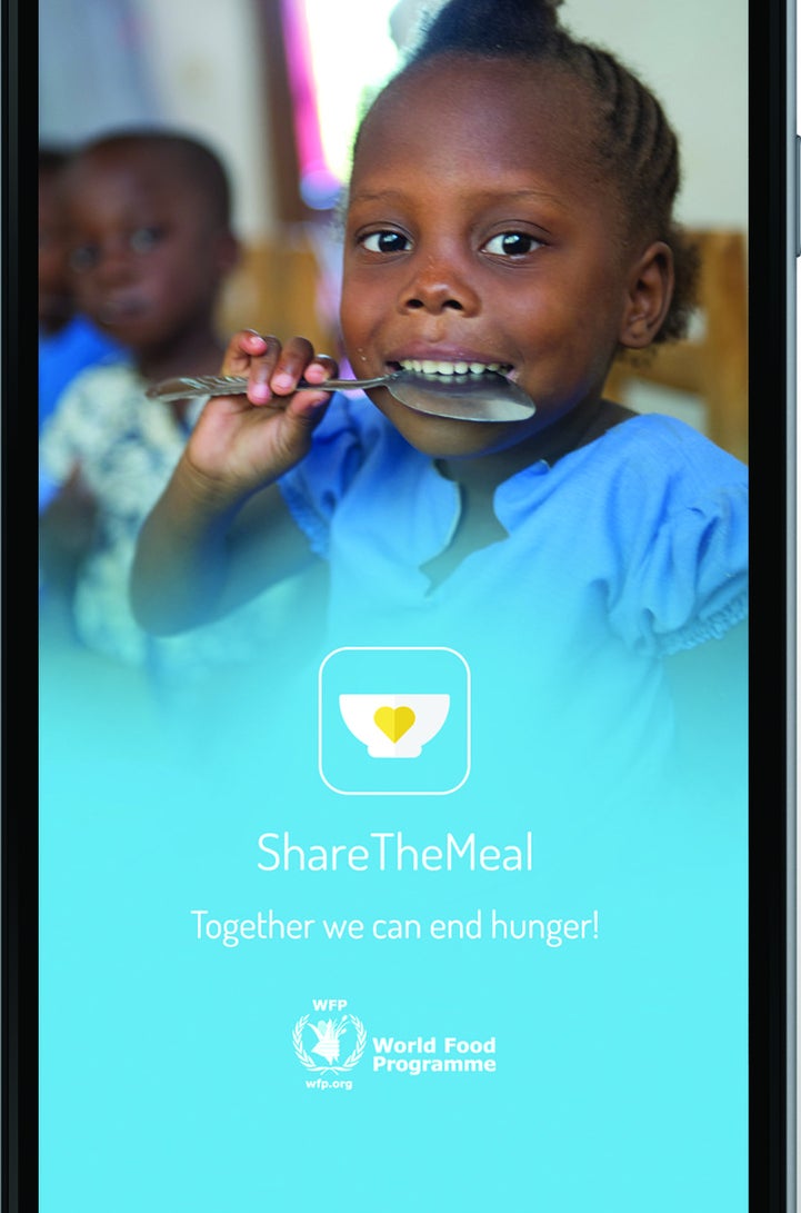 Screenshots from the ShareTheMeal app