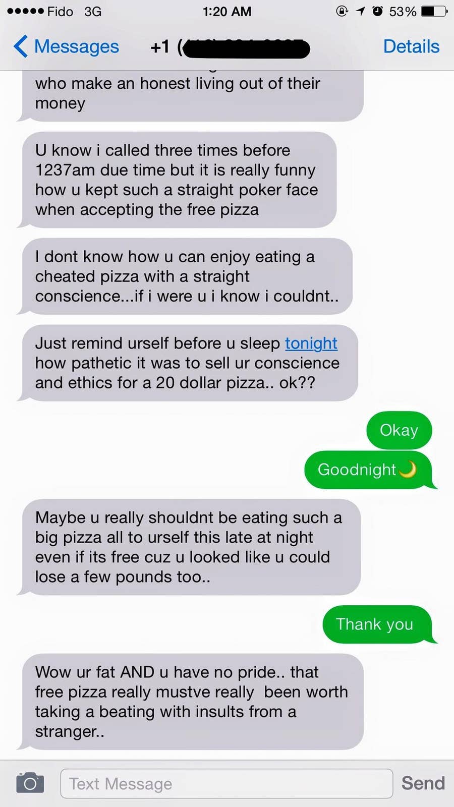 A Pizza Guy Sent This Woman Body-Shaming Texts After He Was Late Delivering  Her Food