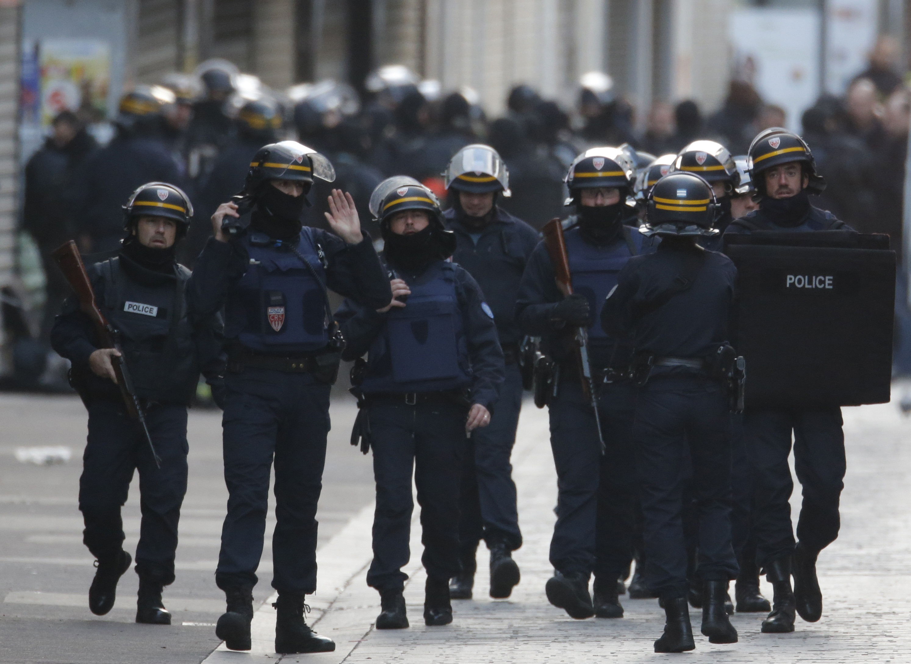 French riot police in Saint-Denis, near Paris, on Wednesday.