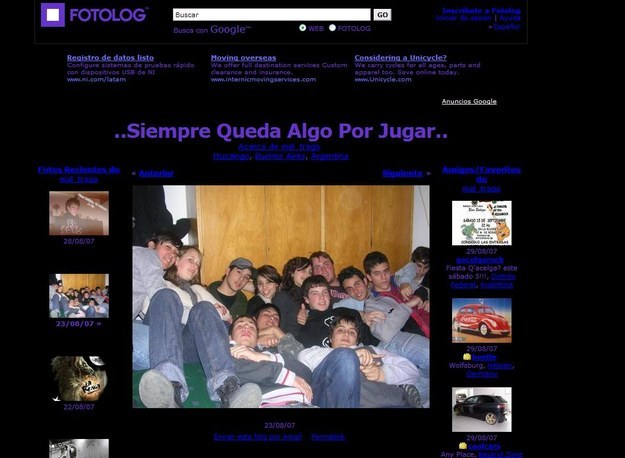 Todavía no tenías Instagram pero eras súper popular en Fotolog.