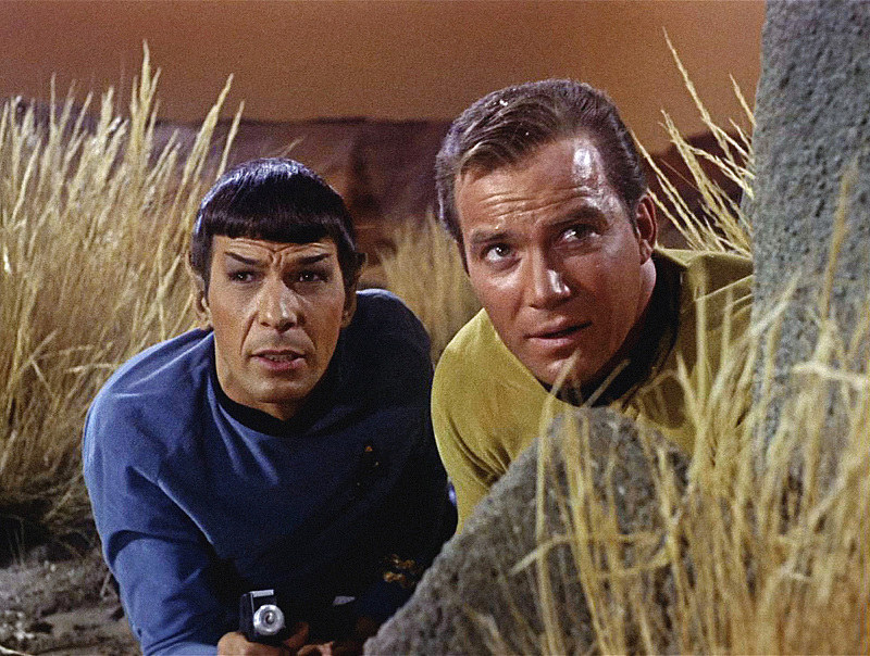 Leonard Nimoy and William Shatner in an episode from Star Trek.