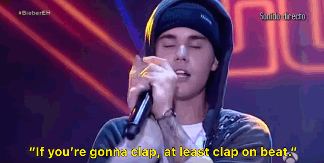 He then held a clap along to the beat, helping the audience get it right.